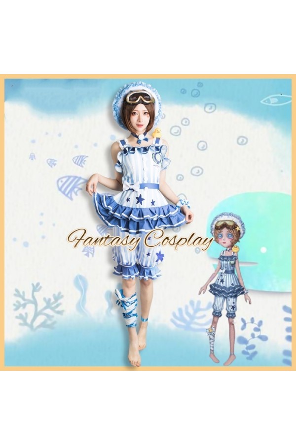 Identity V Mechanic Tracy Reznik Re-Swim Blue Outfit Cosplay Costume 2